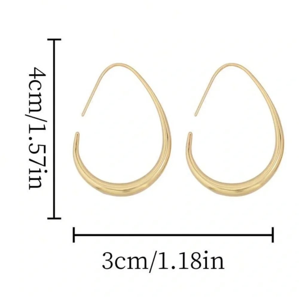 Gold minimalist hoop earrings ✨ - Picture 4 of 4